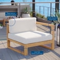 thumbnail image 6 of Modway Upland Modern Solid Teak Wood Outdoor Right-Arm Chair in Natural/White, 6 of 7