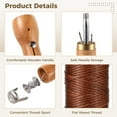 thumbnail image 4 of Leather Sewing Awl Thread Kit, 13 PCS Portable Sewing Awl Kit, Wood Handle Stitching Awl, Manual Sewing Awl with Needles & Waxed Thread, Hand Stitcher Repair Tool for Leather, Heavy Fabrics, Canvas, 4 of 5