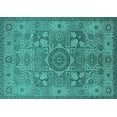 thumbnail image 1 of Ahgly Company Machine Washable Indoor Rectangle Oriental Turquoise Blue Industrial Area Rugs, 6' x 9', 1 of 4
