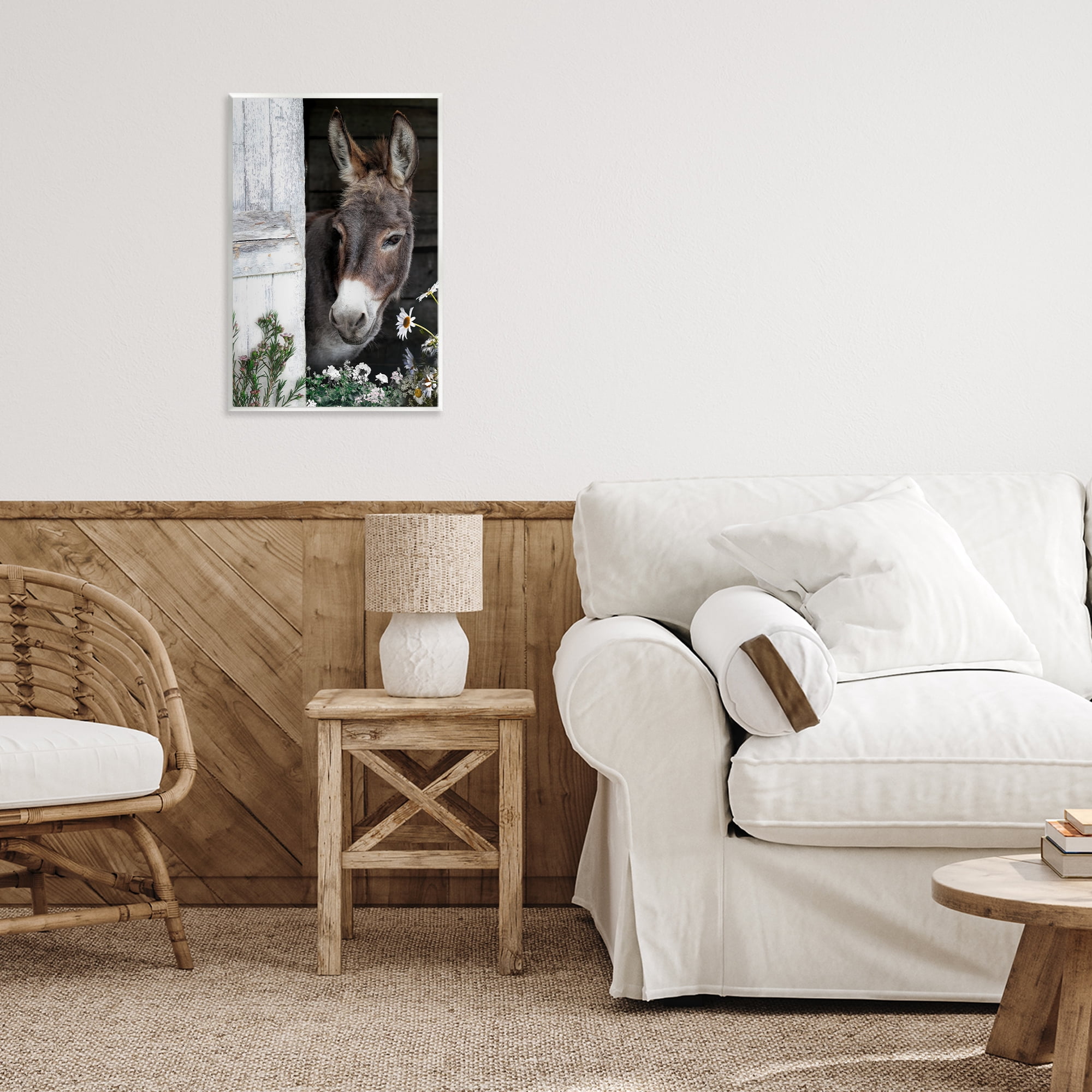 Stupell Industries Gentle Donkey Peering from Barn Wall Plaque Art, design by CAD Designs