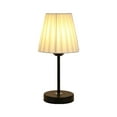 thumbnail image 2 of Minimalist Bedside Table Lamp with Fabric Shade, Soft Light Bedroom Lamp, Living Room, Children's Room, Dorm Room Lighting, 2 of 7