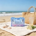 thumbnail image 6 of OCCOA PVC Floral Toiletry Bag for Women Large Capacity Waterproof Travel Makeup Bag with Handle Hanging Cosmetic Organizer for Vacation Business Trip Gym, Blue, 6 of 6