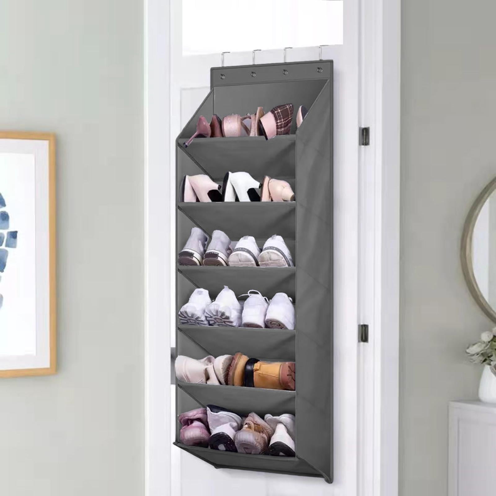6 Tier Large Deep Pockets Door Shoe Rack Hanging Storage Bag for Closet Door