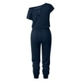 thumbnail image 3 of Baqcunre Jumpsuits for Women Women's One Shoulder Batwing Sleeve Elastic Waist Short Jumpsuit with Pockets Jumpsuits for Women Dressy One Piece Jumpsuits for Women, 3 of 5
