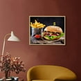 thumbnail image 2 of Nawypu  Modern Canvas Painting Artwork Closeup chips hamburger tomato beef Wall Art Poster for Living Room Bedroom Home Office Wall Decor Extra, 2 of 4