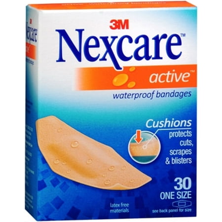 Nexcare Active Extra Cushion Bandages One Size 30 Each (Pack of 2)