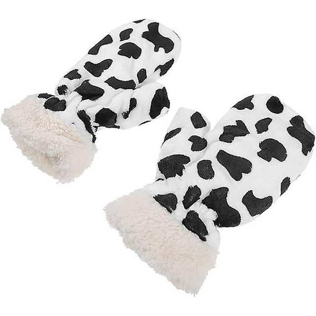 Guantes de vaca TANGJMXG manoplas forro de felpa cálidas para mujer