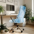 thumbnail image 3 of Renewold Marble Light Blue Computer Office Chair Cover Spandex Rotating Chair Slipcover Dustproof Stain Resistant High Back Computer Chair Cover for Dogs Cats, S, 3 of 7