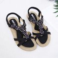 thumbnail image 3 of asddcavvf Summer Womens Studded Flower Embellished Flat Sandals Shoes Crystal Sandals, 3 of 9