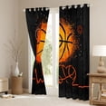thumbnail image 3 of Manfei Basketball Sport Blackout Curtains Set of 2 (52x84 Each),Ball Game Gamer Window Curtains,Orange Black Curtains and Drapes For Teens,Ultra Soft Home Decor, 3 of 6