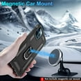 thumbnail image 6 of Compatible for iPhone 12 Case, iPhone 12 Pro Case with HD Screen Protector, Military-Grade Shockproof Protective Phone Case with Magnetic Kickstand Ring for iPhone 12/12 Pro, Black, 6 of 14