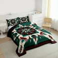 thumbnail image 3 of Manfei Teens Female Men Abstract Feather 2pcs Bedding Comforter Set,Bohemian Aztec Twin Comforter Sets,Tribal Theme Breathable Bedding Set,Ultra Soft Home Decor,Reversible, 3 of 8