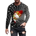 thumbnail image 2 of Blusas y camisas de manga larga con cuello redondo para hombre, estilo casual, cuello redondo, manga larga, camiseta estampada de Halloween, blusa de poliéster para hombre., 2 of 5