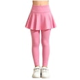 thumbnail image 3 of Pretxorve Kids Girls Pants Solid Yoga Skirted Stretchy Multi Color Casual Fall Bottoms Sizes 3-12Y, 3 of 5
