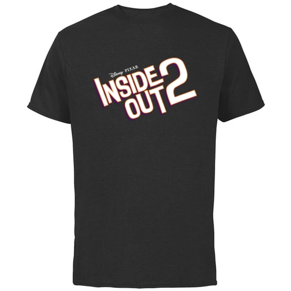 Disney and Pixar’s Inside Out 2 Movie Title Logo- Short Sleeve Cotton T-Shirt for Adults - Customized-Black