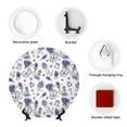 thumbnail image 4 of Daiia Lavender Bicycle Printed Pattern Ceramic Plate Dinner Plates Bone China Decorative Plates with Display Stand Art Ceramic Ornaments for Wall Hanging Decoration-6in, 4 of 6