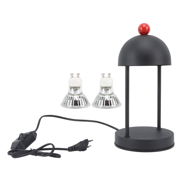 Lámpara calentador de velas Calentador de velas regulable Linterna Cera derretida para velas perfumadas Lámpara de vela superior con 2 bombillas 110-220 V Negro Enchufe de la UE 220 V