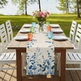thumbnail image 4 of Table Runners 72 Inches Long Dress Scarves, Blue Eucalyptus Farmhouse Kitchen/Dining Table Runner, Coffee Tablerunners, Farmhouse Weeping Leaves Linen 13x72 Inch, 4 of 9