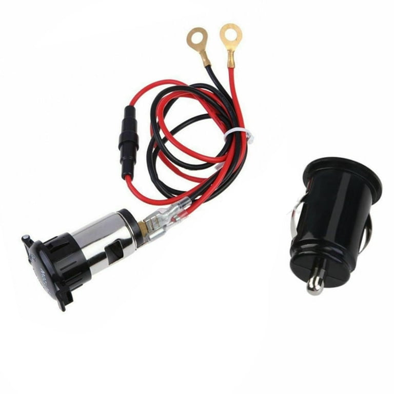 car cigarette lighter electrical outlet DR-07 12V-24V Socket Power switch off position eliminates battery drain when engine is not running and surges during startup Strain relief for 16 to 18 gauge wire 12V Cigarette Lighter Power Plug