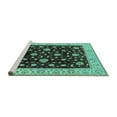 thumbnail image 2 of Ahgly Company Machine Washable Indoor Round Oriental Turquoise Blue Traditional Area Rugs, 6' Round, 2 of 4