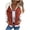 Red, variant on TTUHYWXI Women Bomber Jacket Zip Up Denim Patchwork Varsity Baseball Denim Jacket (Grey, S)