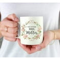 thumbnail image 3 of CTDream Wedding Party Personalized 11oz. Coffee Mug Gift, The Future Mrs. Miller, Pink Watercolor Roses with Faux Rose Gold Glitter 1-Pack, Custom Name Birthday Present Ideas, 3 of 6