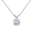 thumbnail image 1 of 14K White Gold Round 4-Prong Solitaire Moissanite Pendant Necklace (1 3/4ct TGW, 8mm, O.White) 16 to 18-inch by Diamond Wish, 1 of 4