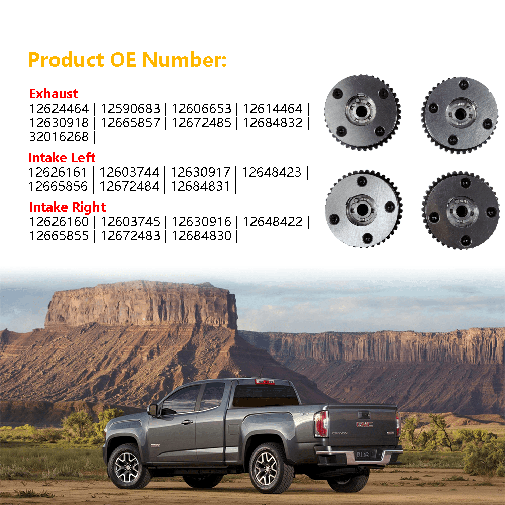 4PCS Intake Exhaust Variable Valve Timing VVT Sprocket Cam Phaser Camshaft Gear w/Bolt | Fit for Buick Cadillac ATS CTS Chevrolet Camaro GMC Pontiac Saab Saturn Suzuki | OE 12626160 12626161 12624464