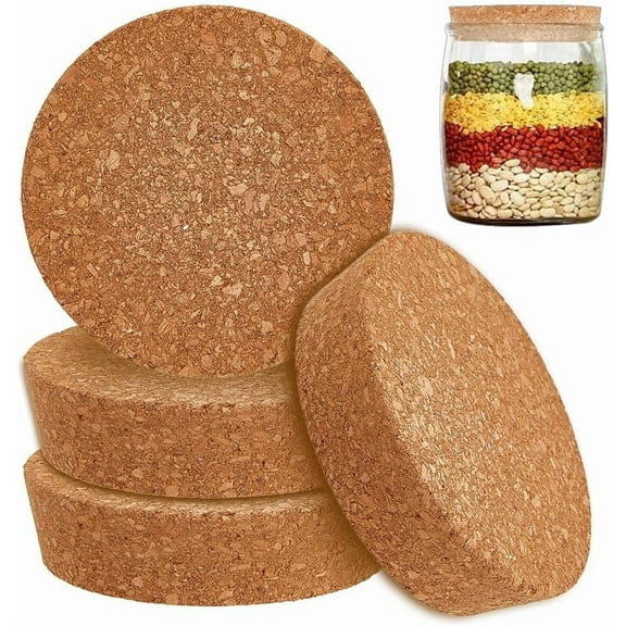 4 pc 4Pcs Large Cork Stoppers Cork Bottle Stoppers 2.9-3.5 Inch Tapered Cork Plugs Cork Canning Jar Lids Wood Tapered Cork Plugs Wooden Tapered Cork Stopper for Kitchen Wedding Favor Canning
