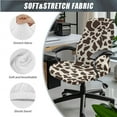 thumbnail image 3 of SCRAWLGOD Cow Print Beige Brown Set of 3 Non-Slip Office Chair Slipcover with Arm Rest Protector Comfortable Desk Chair Seat Cover Easy to Remove Gaming Chair Slipcovers, S, 3 of 7