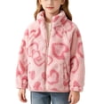 thumbnail image 5 of Atogsazn Kids Girls Fleece Zip Up Jacket Childrens Casual Sherpa Long Sleeve Coat Winter Thick Warm Tops Pink 5-6 Years Fashion, 5 of 7