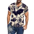 thumbnail image 1 of Camisa Hombre 2023 Verano Nueva Personalidad Casual Hombre Playa Camisa estampada al libre (White, XL), 1 of 3