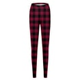 thumbnail image 4 of WERYOUNG Soft Women's Sweatpants Winter Women Plaid Printed Fashion Casual Long Pants Slim Fit Stretchy High Waist Leggings, 4 of 5