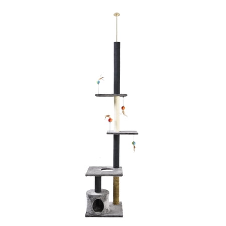 Cat Craft Three Tier Cat Tree 7.5  - 9  with Cat Condo  Grey
