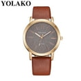 thumbnail image 2 of Reloj de cuarzo para mujer, relojes para mujer YOLAKO Reloj de pulsera analógico de cuero de cuarzo casual para mujer, 2 of 2