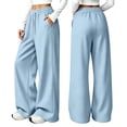 thumbnail image 6 of WULMLEO Wide Leg Sweatpants Women Baggy Elastic High Waisted Lounge Pants 2026 0versized Soft Relaxed Fit Workout Trousers with Pockets Sky Blue S, 6 of 9