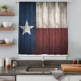 thumbnail image 5 of Vintage Star Country Sheer Curtains 54 Inches Long, American Flag Blue Red Light Filering Curtains, Breathable Simi Curtain Privacy Drapes for Kitchen Bathroom Nursery Small Window Treatment, 5 of 9