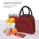 thumbnail image 5 of Balery Buffalo Plaid Red Black Bolsa de Almuerzo para Mujeres, Caja de Almuerzo, Bolsa de Almuerzo Pequeña Impermeable, Tote de Almuerzo Reutilizable con Gran Capacidad, 5 of 6