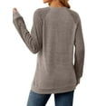 thumbnail image 6 of SWQZVT Sweatshirts for Women Crewneck Fall Tops Raglan Long Sleeve Shirts Lightweight Soft Sweaters Womens Clothes Color Block Pullover Tunic, 6 of 8