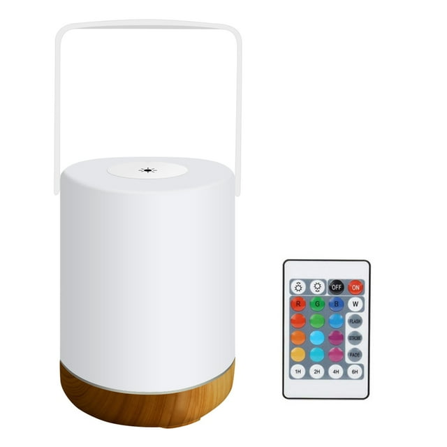 Luz de noche LED, lámpara de iluminación blanca cálida y Color RGB recargable por USB para Eccomum con función remota