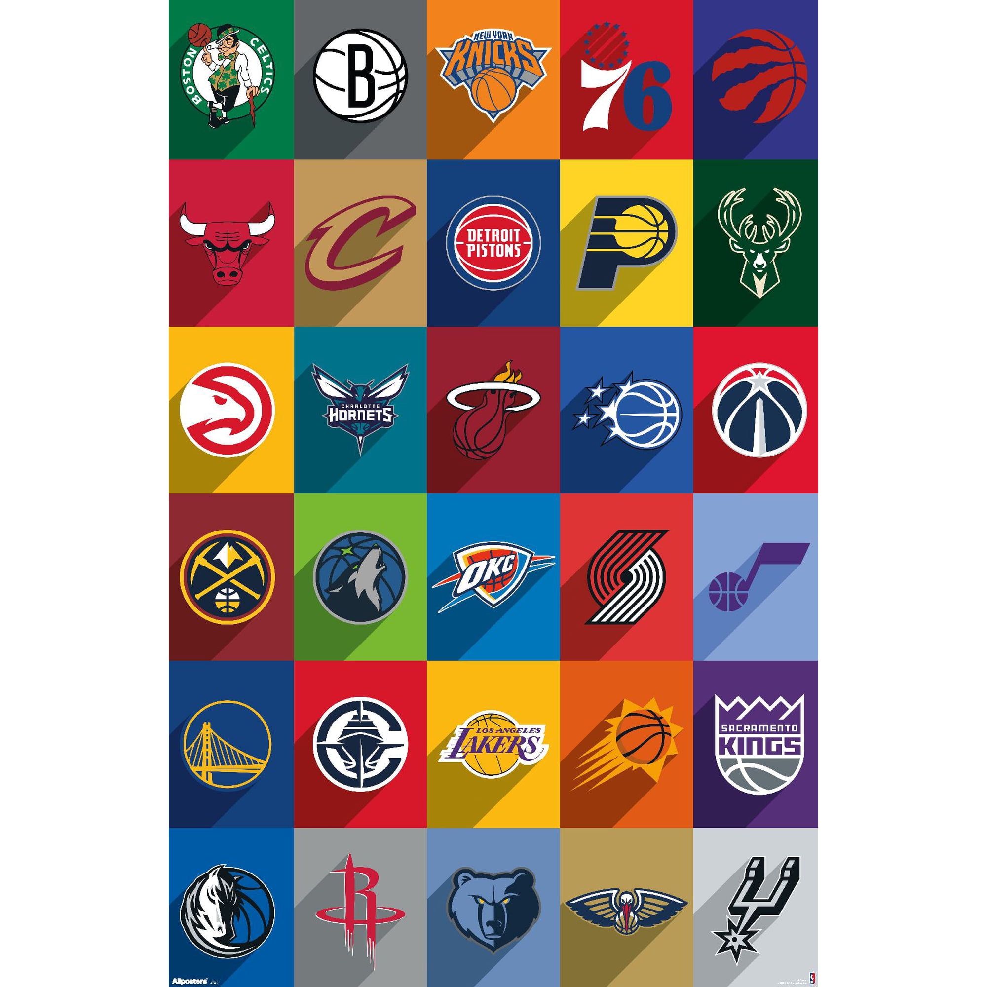 NBA League - Logos 25 Wall Poster, 22.375" x 34"