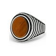 thumbnail image 3 of Men's Tiger Eye Sterling Silver Ring Oval Shaped Signet 17MM, 3 of 4