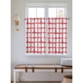 thumbnail image 2 of Red Buffalo Plaid 2 Panel Kitchen Curtains for Windows, Farmhouse Check Stripes Retro Geometric Bathroom Privacy Curtain, Home Décor Window Treatment for Bedroom/Living Room 55"x45", 2 of 6