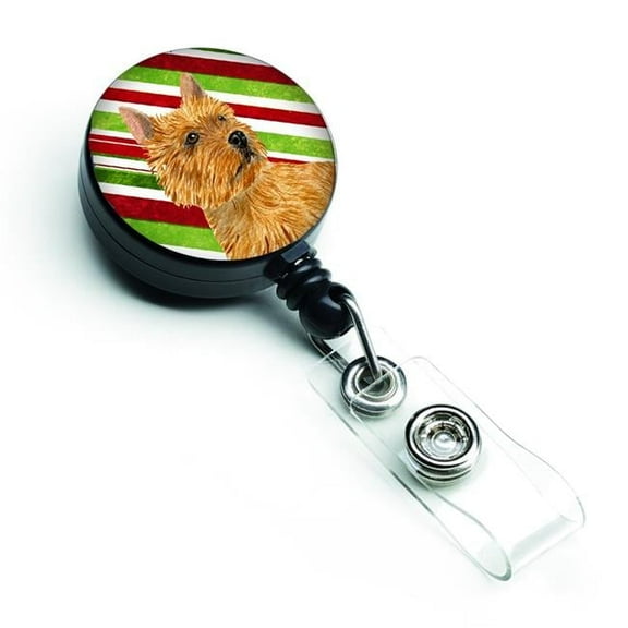 Carolines Treasures SS4568BR Norwich Terrier Candy Cane Holiday Christmas Retractable Badge Reel