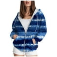 thumbnail image 2 of Towmus Oversized Zip Up Hoodie for Women Tie-Dye Graphic Sweatshirts Gradient Printed Y2K Clothes Casual Long Sleeve Plus Size Hoodies XS-6XL, 2 of 6