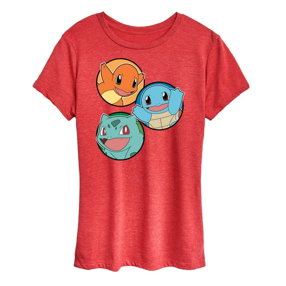 Pokémon - Squirtle Bulbasaur Charmander Group - Women's Short Sleeve Graphic T-Shirt