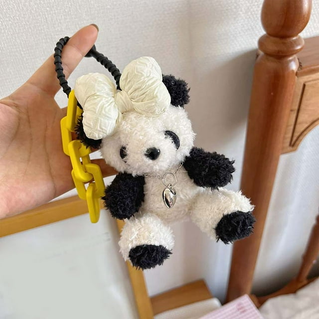 Yhmxh Colorful Plush Keychain-Cute Stuff Pendant Pandas Keyring Keychain Gift for Handbag,Purse,Backpack,Car Keys