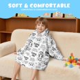 thumbnail image 5 of Game Controller White Pattern Lamb Fleece Blanket Hoodies for Teens ,Teens Oversize Sherpa Wearable Hooded Blanket Sweatshirt with Super Pockets, 5 of 6