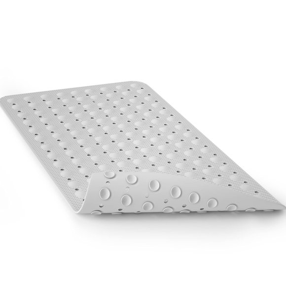 Alfombra de baño JOYCANO para bañera, antideslizante, caucho natural, 70 x 40 cm, color blanco