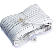 iMBAPrice 50ft Telephone Extension Cable Line, RJ11 Phone Cords, Telephone Cords for Landline, White